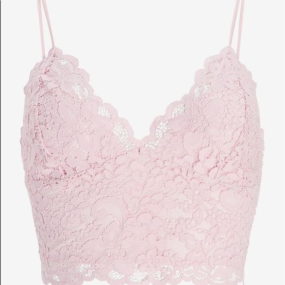 Express | Lace Camisole crop Top sz L - Picture 2 of 4